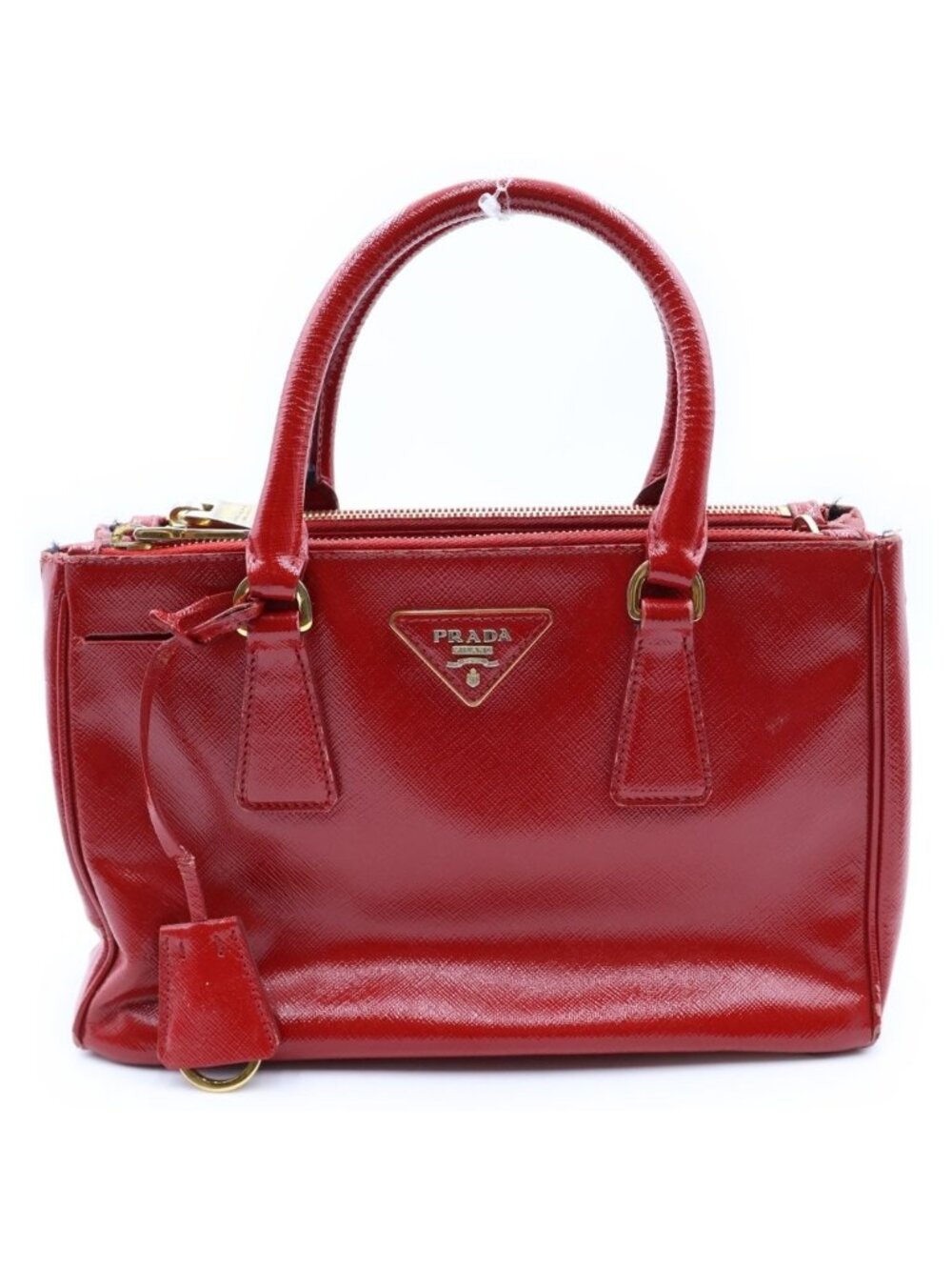 Prada Saffiano NO 2-Way Leather Handbag Red